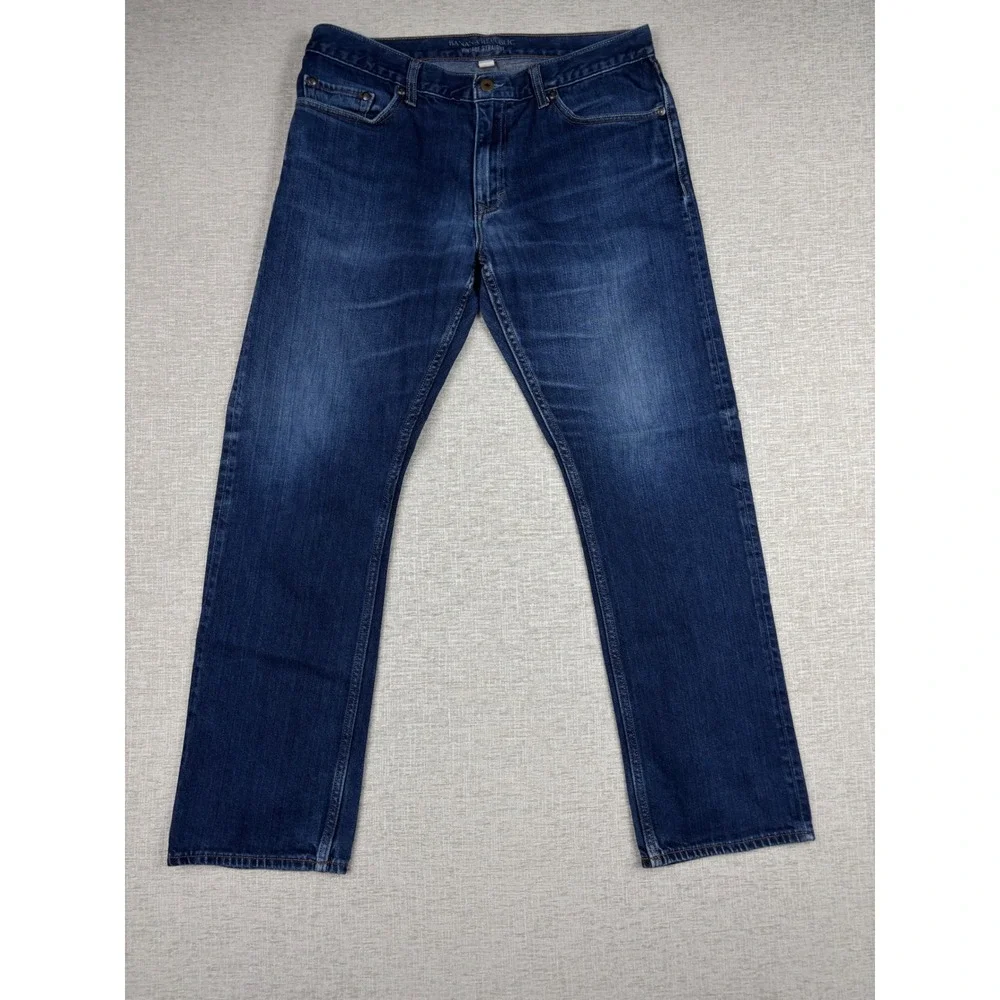 Banana Republic Vintage Mens 34x32 Straight Dark Wash Denim Jeans